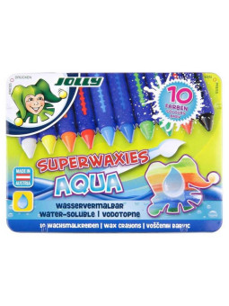 Kredki świecowe Aqua niełamiące się w metalowym pudełku