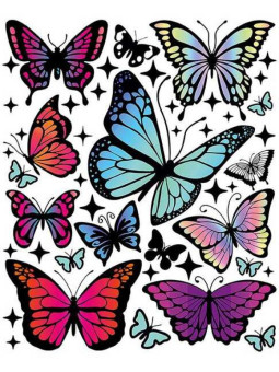 Naplamki Tęczowe motylki duży arkusz