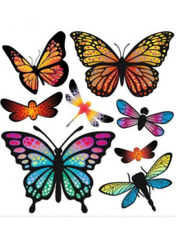 Naprasowanki Tęczowe Motylki mały arkusz naplamki