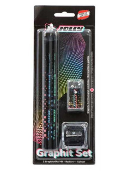 Zestaw ołówków, gumka i temperówka 3 w 1 Jolly Next Gen