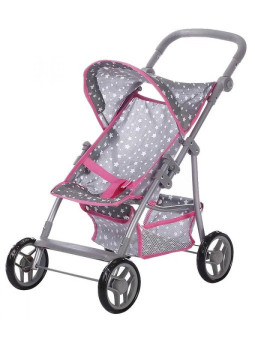 Szary wózek dla lalek spacerówka Liba KnorrToys 16809