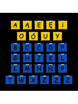 Woreczki gimnastyczne Akson Kolorowy Alfabet Zestaw Samogłoski i Spółgłoski