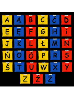 Woreczki gimnastyczne Akson Kolorowy Alfabet ZESTAW LITEREK 3 KOLORY