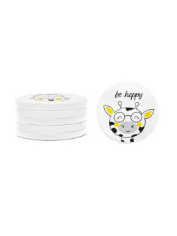 Poduszki ekoskóra zestaw ZWIERZĄTKA AFIRMACJE 3 cm 6 szt. AKSON