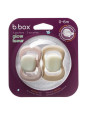 Smoczek silikonowy symetryczny 6 mies.+ 2 szt. glow in the dark róż/latte, b.box Smoczek silikonowy symetryczny 6 mies.+ 2 szt. glow in the dark róż/latte, b.box