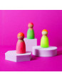 Drewniane figurki Przyjaciele 3 szt. Neon Pink/Green Grimm’s