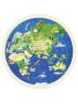Puzzle . globus -  mapa świata  57 elementów, pomoce montessori goki - drewniane puzzle do układania, zabawka dla 6 latka , z