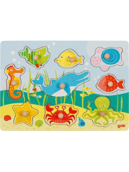 Puzzle z uchwytami, morskie zwierzęta