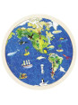 Puzzle . globus -  mapa świata  57 elementów, pomoce montessori goki - drewniane puzzle do układania, zabawka dla 6 latka , z