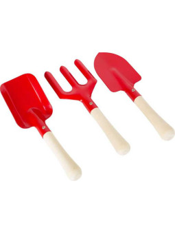 Zestaw 3 podręcznych mini narzędzi ogrodniczych czerwony