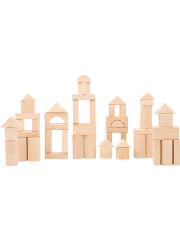 Drewniane klocki, naturalny kolor, 50 sztuk