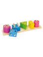 Sorter dla dzieci, drewniana piramida 5 figur, dopasuj kształty i kolory , zabawka montessori goki - drewniany sorter, zabawka 