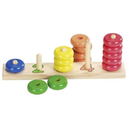 Sorter dla dzieci, piramida drewniana, koła  5 kolorów , zabawka montessori goki - drewniany sorter, zabawka dla 2 latka, zaba