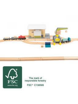 Magazyn towarowy z akcesoriami - kolejki drewniane