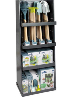 Zabawki ogrodowe, zestaw z półką - 40 różnych zabawek