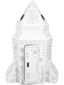 Rakietowy Domek Kartonowy do kolorowania