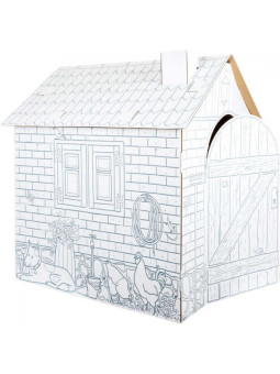 Domek kartonowy do pokolorowania - 87x71x88