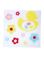 Żelowe Naklejki - Kaczuszka z Kwiatkami, Zestaw 3 Żelowe Naklejki - Kaczuszka z Kwiatkami, Zestaw 3