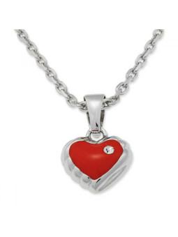 Naszyjnik z czerwonym wisiorkiem w kształcie serca dla dzieci