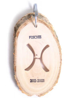 Drewniana zawieszka - Zanki zodiaku - "Ryby" - zestaw 5 sztuk