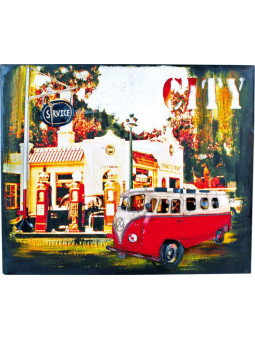 Dekoracja - Metalowy Obraz - Hipisowski bus "Vintage Design"