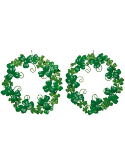 Dekoracja - Metalowy wieniec koniczyny - 2 sztuki