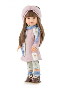 Lalka Marina Mon Amour Marina & Pau 1527 - Dziewczynka, 40 cm, Brzuszek: Winylowy, Kolor oczu: Niebieski, Kolor włosów: Brązo