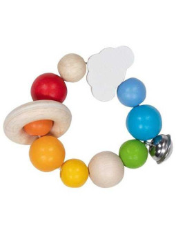 Grzechotka, gryzak elastyczny do rączki tęcza