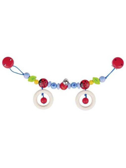 Zawieszka, łańcuszek do wózka - biedronki - z klipsami