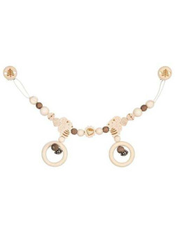 Łańcuszek, zawieszka do wózka - wiewiórka - z klipsami - naturalne kolory