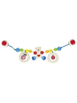 Łańcuszek, zawieszka do wózka - serce - z klipsami