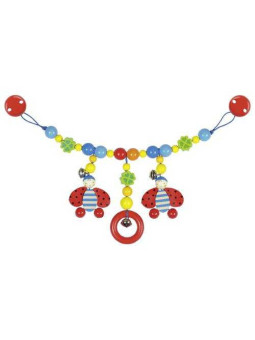 Łańcuszek, zawieszka do wózka - biedronka - z klipsami