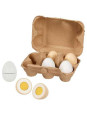 Eggs with Velcro in egg cardboard, 6 pieces