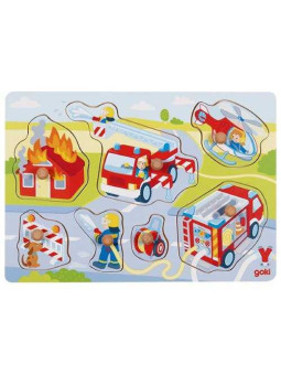 Firefighters in action, lift-out puzzle