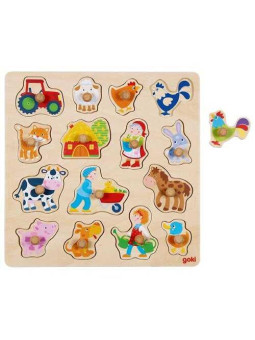 Background puzzle, rooster, pig, ...