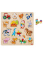 Background puzzle, rooster, pig, ...