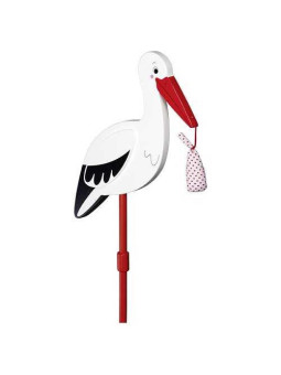 Flower decor stick Stork with baby cloth, XL