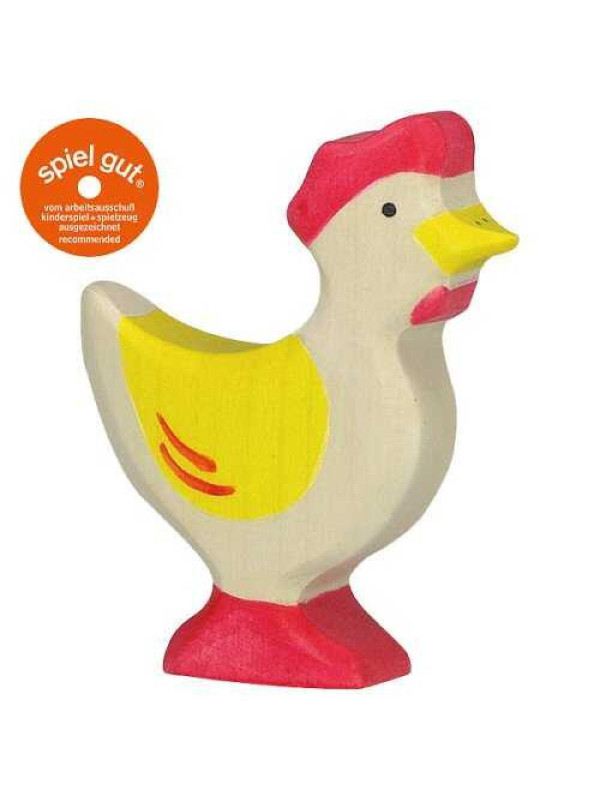 Hen, standing, yellow