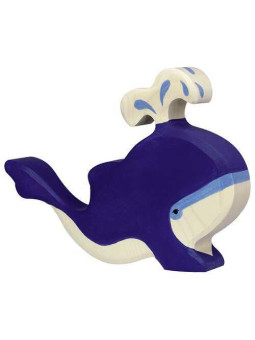 Blue whale with water fountain