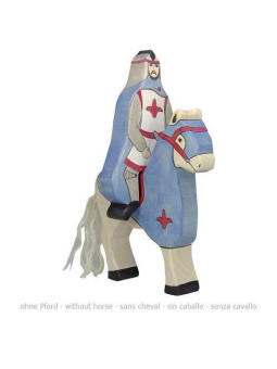 Blue knight with cloak, riding (without horse)