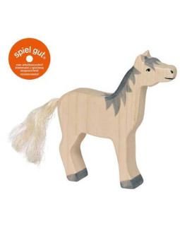 Horse, head raised, grey mane