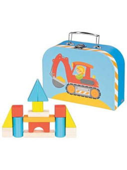 Building blocks in a suitcase