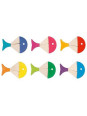 Colour and shape sorting game - 6 colourful fishes