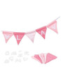 Name bunting, rose, with 10 pennants