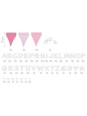 Name bunting, rose, with 10 pennants