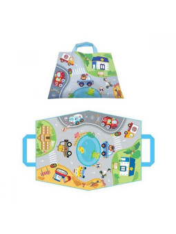 WOOPIE BABY Pluszowe Nakręcane Autka Zestaw Mata Drogowa 5 el.