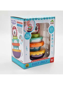 WOOPIE BABY Zabawka Sensoryczna Układanka Piramidka dla Niemowląt 6 el.