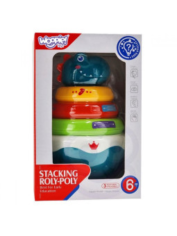 WOOPIE BABY Zabawka Sensoryczna Dino Układanka Piramidka dla Niemowląt