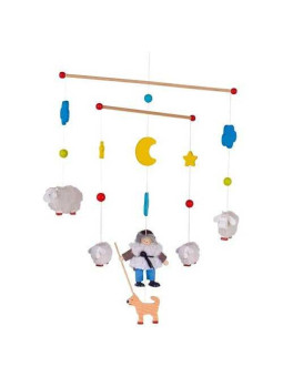 Mobile, shepard and his flock of sheep