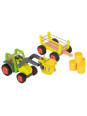 Front-end loader tractor with hay wagon